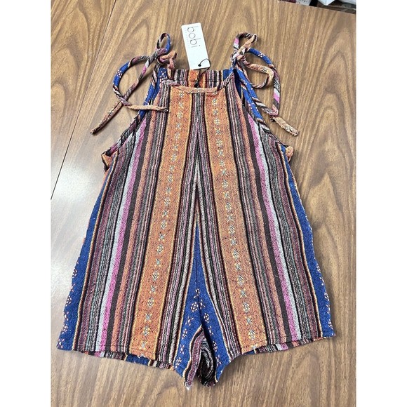 Bobi Los Angeles Sleeveless Romper Aztec Southwest Tie Boho Size XS Multicolor - Picture 6 of 13